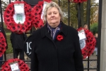 Heather Standing at Remembrance Service