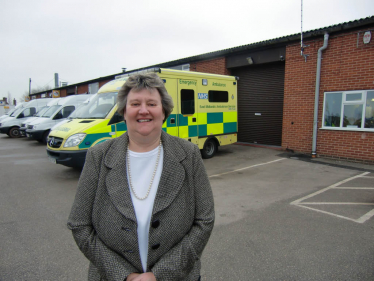 Heather in front of Ambulance
