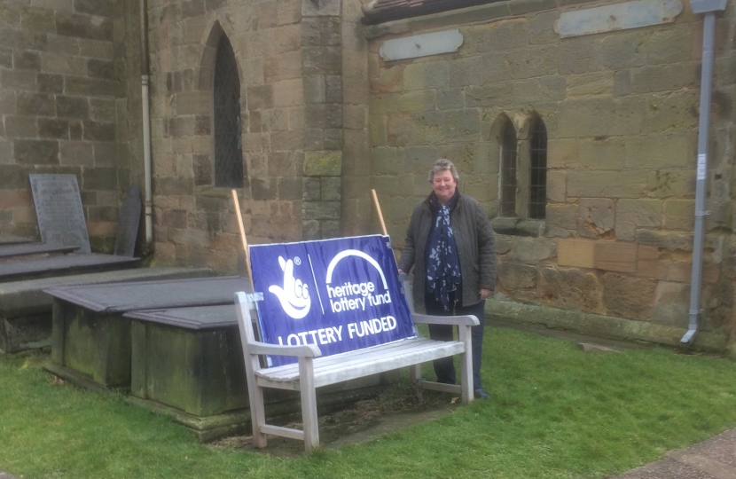 Heather Wheeler MP outside St Wilfrid’s Church in Barrow-on-Trent