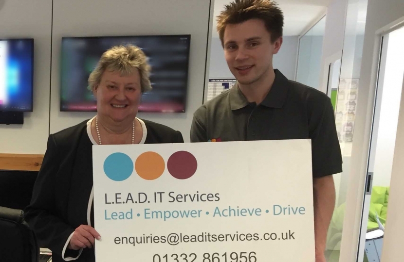Heather Wheeler MP with Lee Jepson from L.E.A.D IT