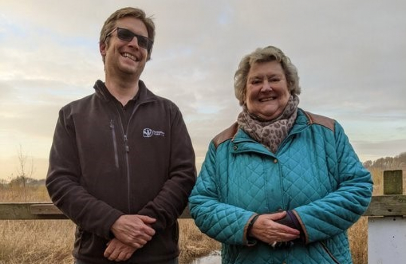 2.	Photo of Heather Wheeler MP and Ben Carter, Director of Development at the Derbyshire Wildlife Trust
