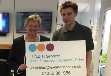 Heather Wheeler MP with Lee Jepson from L.E.A.D IT
