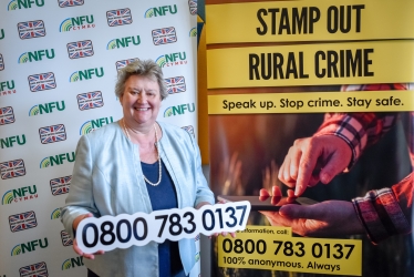 Heather Wheeler MP at the parliamentary launch of the NFU Rural Crime Reporting Line in Westminster