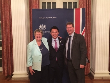 Heather Wheeler with Parliamentary Vice-Minister Shinichi Nakatani and Ambassador Paul Madden